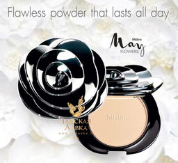 Пудра Компактная Матирующая May Flowers SPF 25 PA+++ MISTINE (S2 светлый беж), 10 гр  фото 14