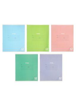 Цена за 100 шт. Тетрадь 12л кос лин КПК "Пастель", обл мел карт, блок №2, 5В МИКС