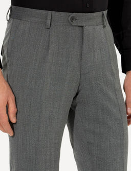 Серые зауженные брюки из ткани - Cacharel фото 5