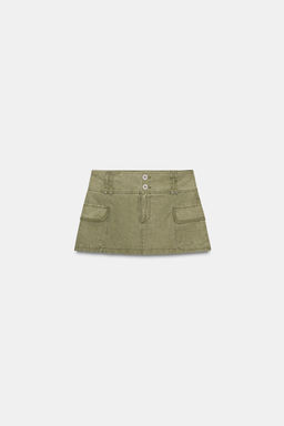 FALDA PANTAL?N BOLSILLOS / Khaki oscuro - Zara фото 7