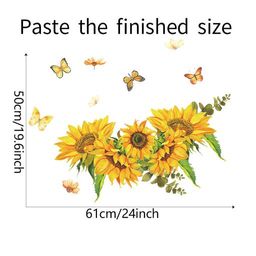 Наклейка многоразовая интерьерная Подсолнухи (2535) - Мой органайзер фото 8