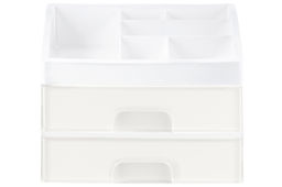 Органайзер для косметики 2 ящика 25,8*17,8*20 см белый/перламутр (модель 330206) - Elan gallery фото 5