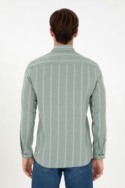 Мужская темно-зеленая рубашка с длинным рукавом Неожиданная скидка в корзине - U.s. polo assn фото 5