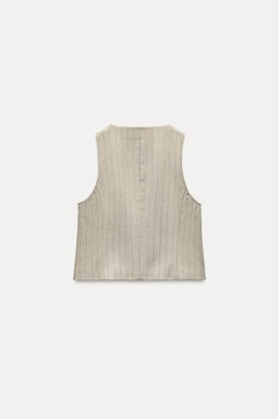 STRIPED HERRINGBONE WAISTCOAT - Zara фото 6