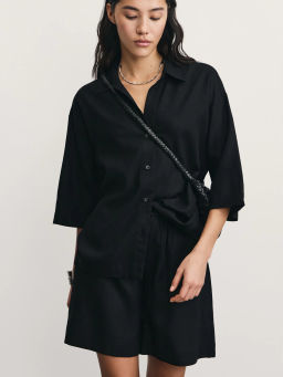 Льняные шорты свободного кроя / Zarina фото 2