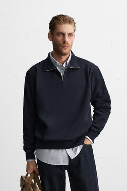 BASIC QUARTER ZIP SWEATSHIRT - Zara фото 27