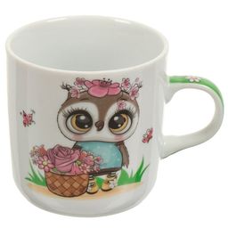 Кружка керамика 230мл Цветочная сова белая (388829) /Daniks/  фото 2