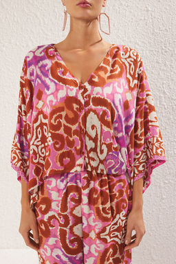 Etnik Desenli Dokuma Plaj Bluz-Pantolon Tak?m TBESS25AU00003 - Trendyolmilla фото 3