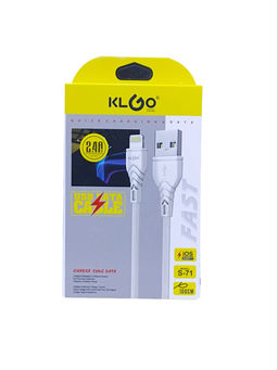 Кабель Lightning - USB, 1 м, 2,4А (S-71) белый и черный, в коробке