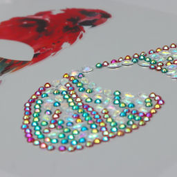 Наклейка - стразы на лицо Крыло бабочки и попугай, 16?17 см