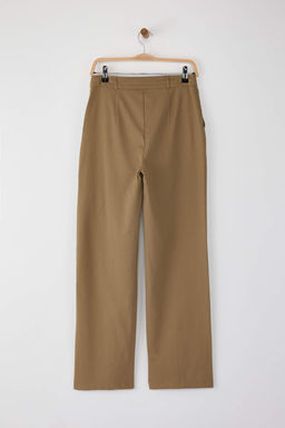 Siyah Bagc?kl? K?sl?k Tuseli Rahat Kumas Wide Leg/Genis Paca Pantolon TWOAW26PL00012 - Trendyolmilla фото 6