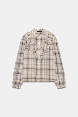 CHECK SHIRT WITH RUFFLES