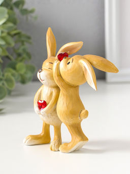 Фигурка полистоун Зайчики с сердечком - хочешь расскажу секрет?, 12.5 см