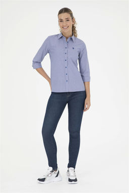 Женская полосатая рубашка с длинным рукавом Saks - U.s. polo assn фото 4