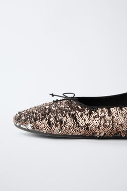 SEQUIN BALLET FLATS - Zara фото 6