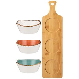 НАБОР САЛАТНИКОВ НА ДЕРЕВ. ПОДСТАВКЕ BRONCO NATURE 4 ПРЕДМЕТА  фото 4