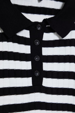 Siyah*001 Basic Polo Yaka T-Shirt Gorunumlu Ince Bluz TWOSS20BZ0112