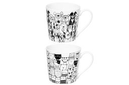 Набор 2 кружек 400 мл 12,5*9,5*9 см "Коты и собаки" фарфор NEW BONE CHINA