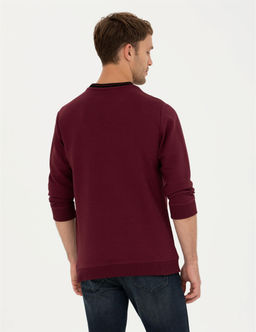 Bordo Regular Fit Bisiklet Yaka Sweatshirt - Pierre cardin фото 5