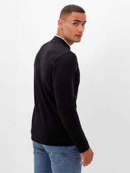 Лонгслив поло мужской MINAKU: Basic line MAN, чёрный, размер 50