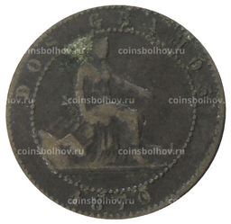 Монета 2 сентимо 1870 года Испания
