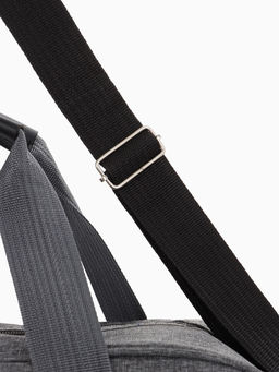 Сумка дорожная, 2 кармана, длинный ремень, 53×23×34 см, серая