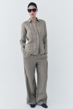 ZW COLLECTION 100% LINEN SHIRT - Zara фото 2