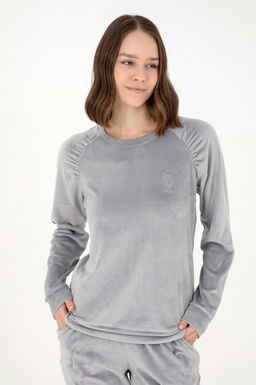 Женский пижамный комплект серого меланжевого цвета - U.s. polo assn фото 3