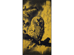 Полотенце махровое 6с102.413ж1 Фото-сова(т.желтый) 81х160см