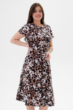 Платье женское из кулирки Кармелита 2 цветок кофе