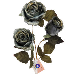 Искусственные цветы "FLOWERS GLAMOUR" 65см Розы 3 цветка зеленые