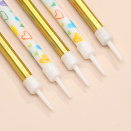 Свечи для торта Сердца, 12 шт., золотые и белые - Страна карнавалия фото 4