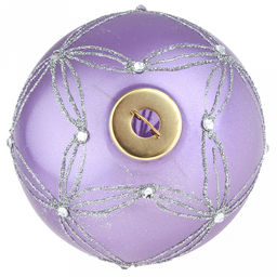 Елочная игрушка шар стеклянная д8см, сиреневый металлик, ручная художественная роспись, подарочная упаковка (Россия) - Домашняя мода фото 6