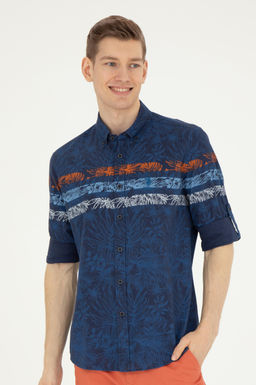 Мужская темно-синяя рубашка с длинным рукавом - U.s. polo assn фото 10