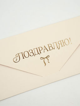 Цена за 2 шт. Конверт подарочный «Бантики», софт-тач, тиснение, 19×9 см