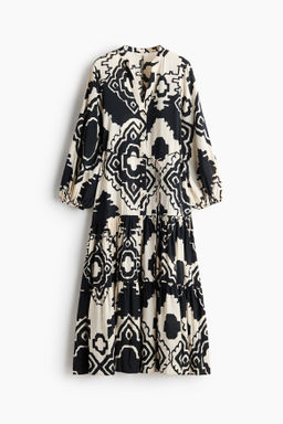 Vestido escalonado con dise?o estampado