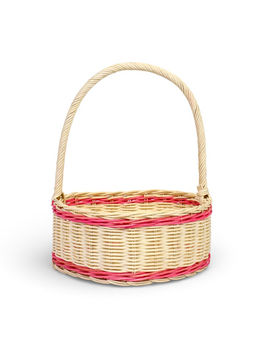 Корзина плетёная, в форме сердечка, набор 3 шт., лоза, кукуруза, с розовой полоской