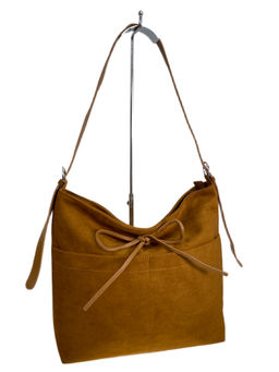 Женская сумка из искусственной замши, цвет коричнево-рыжий