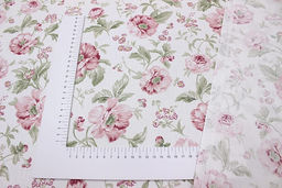 Саржа с пропиткой Розовые пионы на белом, ВИД2, ш.1.52м, хлопок-100%, 178гр/м.кв - Купава фото 2