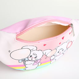 Сумка поясная «Друзья», для девочки, на молнии, розовая