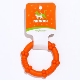 Кольцо рельефное из термопластичной резины, не тонет, 9,5 см, оранжевое - Пижон фото 3