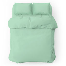 Пододеяльник Евро Макси на кнопках Зеленый персик 240х215см, перкаль 115г/м2, хлопок 100%, упаковка классическая ПВХ 28х41см, Домашняя мода (Россия)