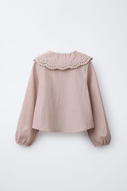 EMBROIDERED SHIRT WITH PETER PAN COLLAR - Zara фото 2