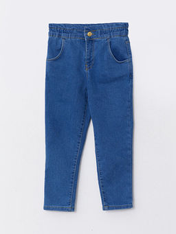 Beli Lastikli K?z ?ocuk Jean Pantolon