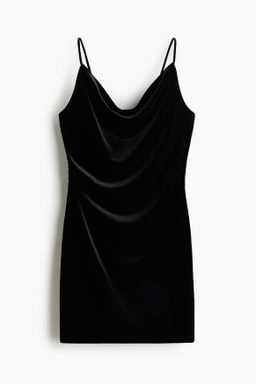 Vestido drapeado con tirantes espagueti
