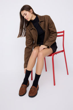 Teen Kahverengi Toka Detayl? Suet Kad?n Loafer Ayakkab?
TAKAW26LA00002