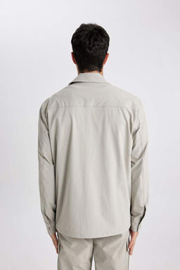 Куртка-рубашка стандартного кроя с воротником-поло - Defacto фото 9