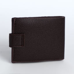 Портмоне мужское на кнопке, отдел для карт, монет, коричневое