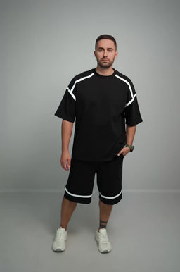 Мужской костюм оверсайз из футера двухнитки Happyfox  фото 46