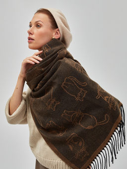 В составе шерсть. Большой теплый двусторонний палантин - Tantino фото 8